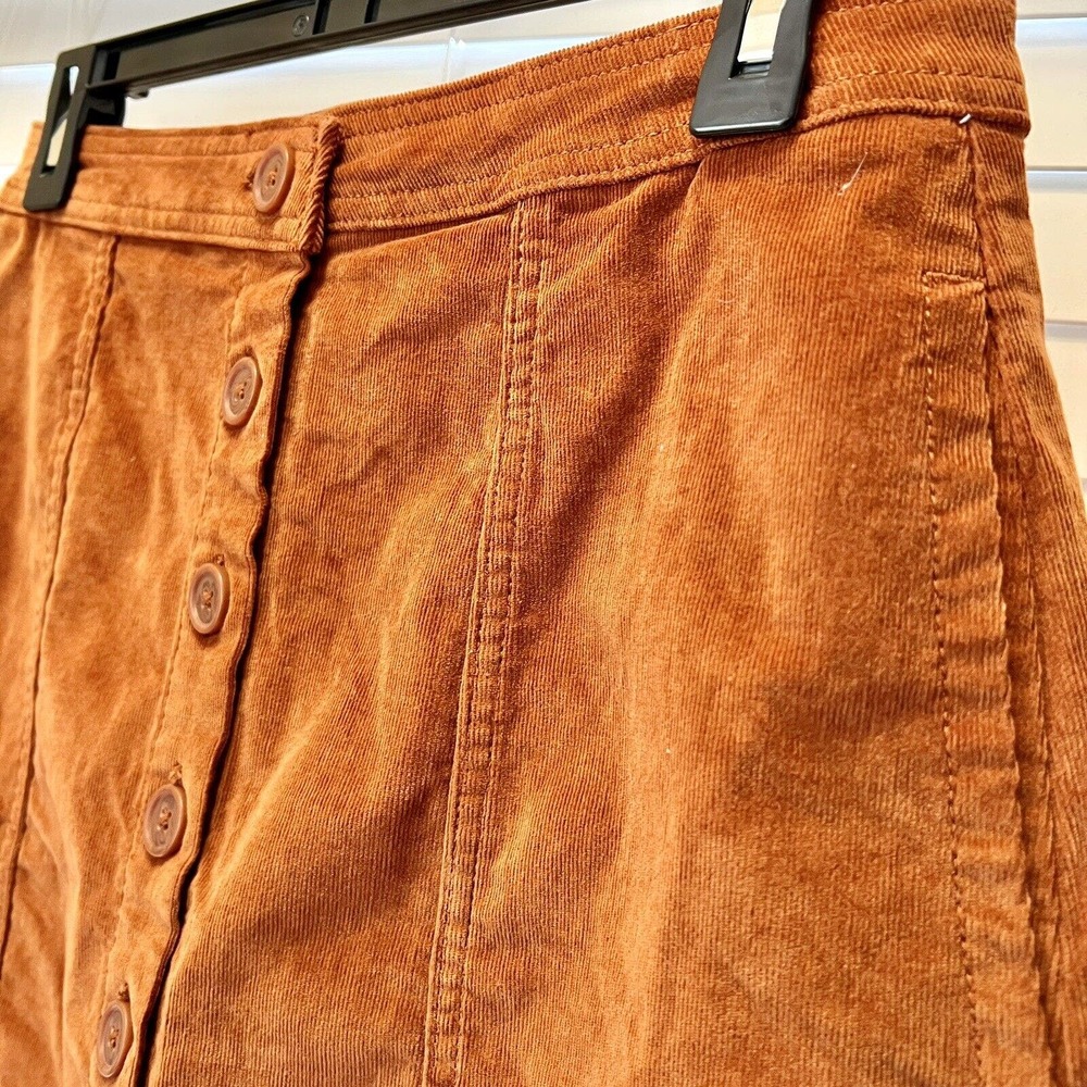 Knox Rose Corduroy Button-Front Mini Skirt Women's Size 4 Bronze Wave 90’s Y2k - Picture 2 of 11